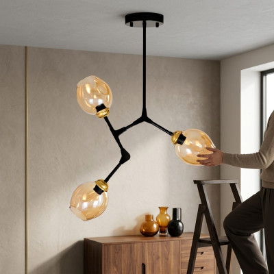 Lampy Lustre żyrandol Lampa sufitowa Żyrandol Sufitowy Złoty Nowoczesne Szkło