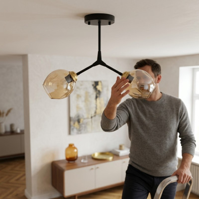 Żyrandol sufitowy żyrandol żyrandol Lampa sufitowa Lampy Szkło Modern Gold