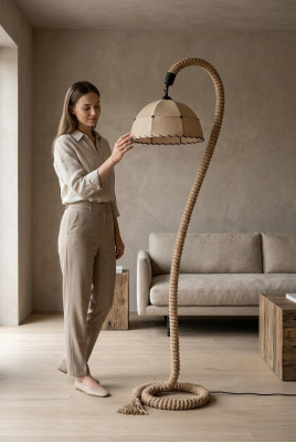 Lampa podłogowa Stojak na lampę podłogową Luksusowe oświetlenie Lampy Lampa Beżowa Lina Nowość