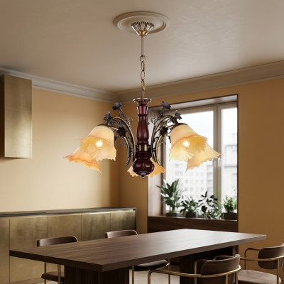 Lampa sufitowa kwiaty żyrandol sufitowy żyrandol żyrandol Lampa Szkło Beige