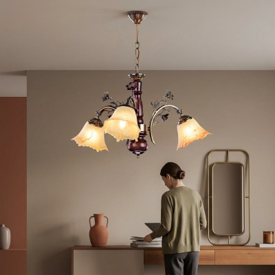 Żyrandol Lampa sufitowa kwiaty żyrandol sufitowy żyrandol Lampa Szkło Beige