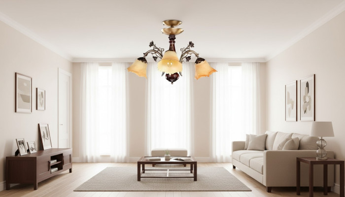Lampa sufitowa kwiaty żyrandol sufitowy żyrandol żyrandol Lampa Szkło brązowe