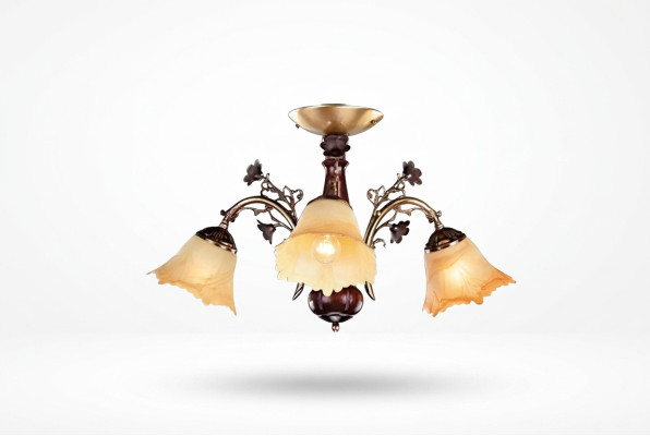 Lampa sufitowa kwiaty żyrandol sufitowy żyrandol żyrandol Lampa Szkło brązowe
