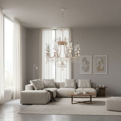 Luksusowy żyrandol sufitowy żyrandol Lampa sufitowa Lampy Szkło Beige