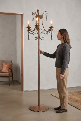 Lampa podłogowa stojak na lampę podłogową luksusowe oświetlenie Lampy Lampa Gold Art 170 cm