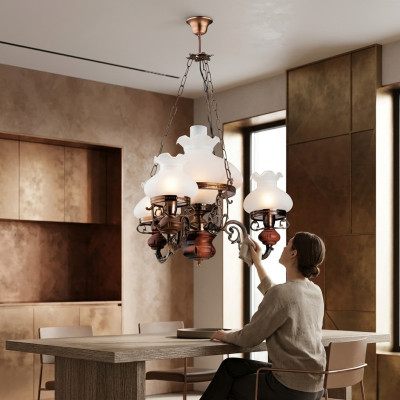 Żyrandol sufitowy żyrandol żyrandol Lampa sufitowa Lampa Szkło Brąz Barokowy