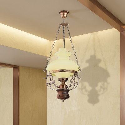 Lampa sufitowa Lampa żyrandol sufitowy żyrandol Szkło beżowy barokowy