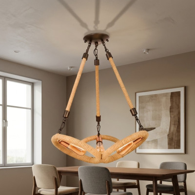 Lampa Żyrandol Sufitowy Żyrandol Lampa sufitowa Szkło Brązowe Nowoczesne