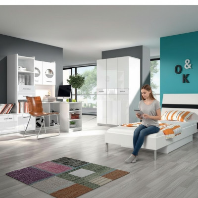 Nowoczesne Biurko Drewno Biurko narożne Żłobek młodzieżowy Biały Meble Design