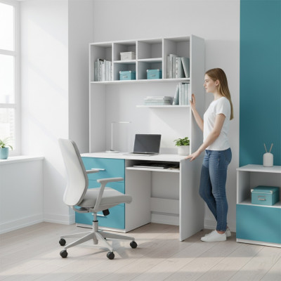 Biurko z szufladami PC Tabela Modern Style 2-częściowe Biurko Szafa stoły