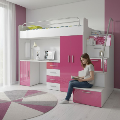 Podwójne łóżko piętrowe Rosa Tabela Szafa podłogi wielofunkcyjne Łóżko na poddaszu żłobek