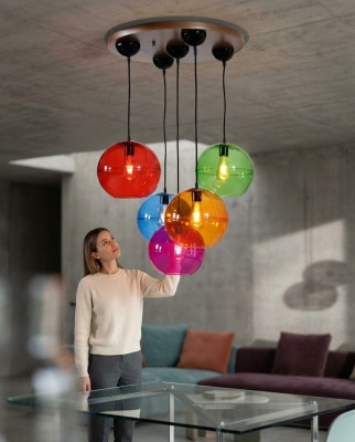 Design Lampa Lampa Sufitowa Nowoczesny Srebrny Kinkiet Lustre Kolorowy żyrandol