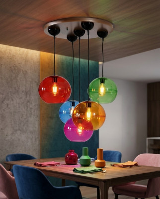 Design Lampa Lampa Sufitowa Nowoczesny Srebrny Kinkiet Lustre Kolorowy żyrandol