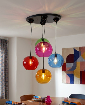 Designerska Lampa żyrandol Lampa Sufitowa Nowoczesny Srebrny Kinkiet Lustre Kolorowy