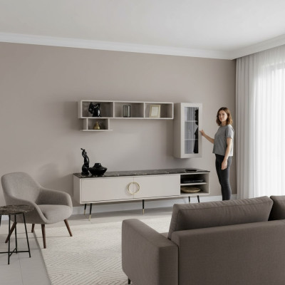 Włochy Style Szafka pod telewizor Szafa Szafka Luxury Meble Kredens 205cm