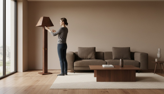 Lampa podłogowa luksusowe Prawdziwe drewno Lampa stojąca lampa podłogowa Lampa Lampy luksusowe