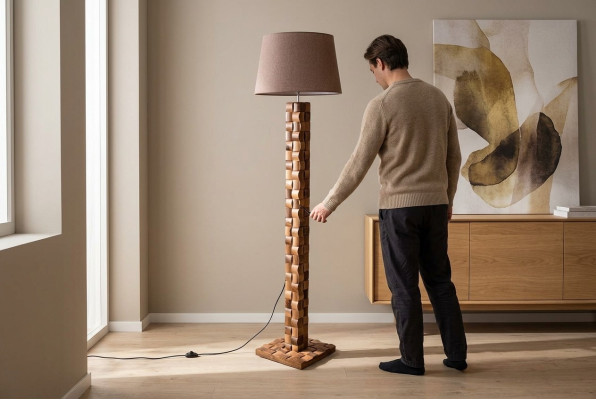 Lampa Podłogowa Lampa Podłogowa Stojak Lampy Stojące Lampy Lampa Brązowe Meble Lampa Nowość