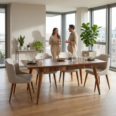 stoły Drewniany Stół Metalowy Tabela Luksusowe Stoły Do Jadalni Włoski Design Meble Drewno Nowość