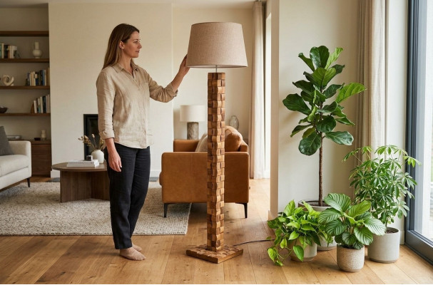 Lampa Podłogowa Lampa Podłogowa Stojak Lampy Stojące Lampy Brązowa Nowoczesna Lampa Meble Nowość