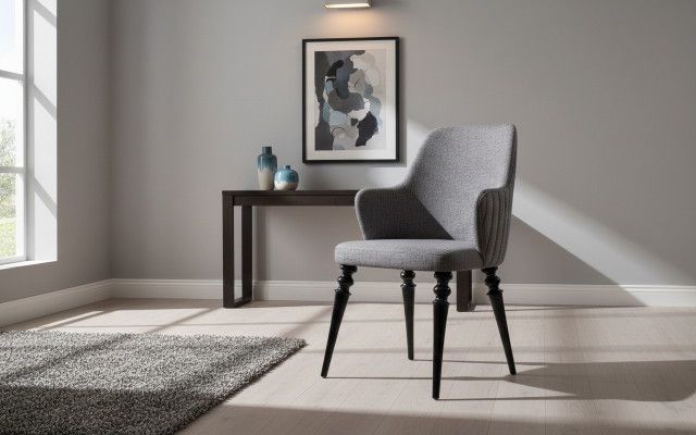 Salon jadalnia Krzesło Drewno Fotel Meble Fotel Krzesło Luxury Meble Szary
