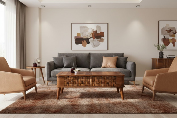 Designerski stolik kawowy stoły Prostokątny Drewno Salon Tabela Modern Meble Luxury