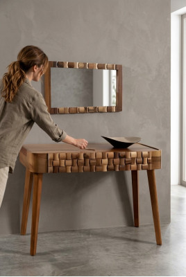 Stół konsolowy Komody Meble Style konsola Make-up Tabela Italian Style Brown