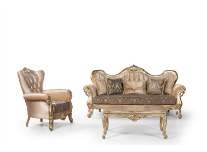 Chesterfield Zestaw sofowy Couch Podkładka Meble Baroque Rokoko Tabela 3-częściowa