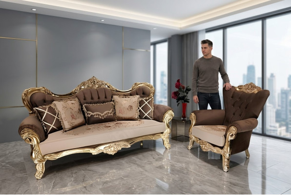 Klasyczny Zestaw sofowy Kanapa Salon Meble umeblowanie 3+1 Siedziba Sofa