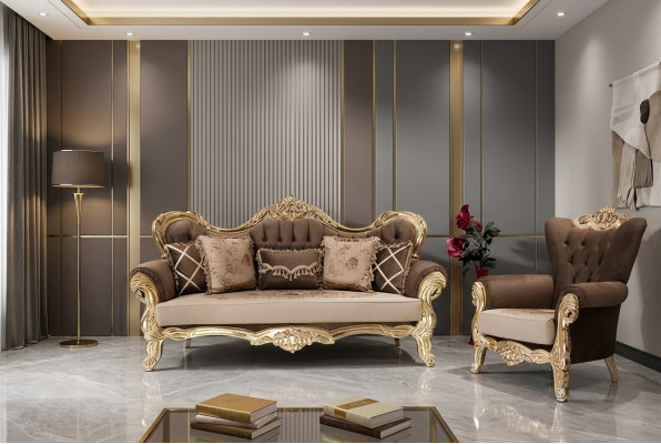 Klasyczny Zestaw sofowy Kanapa Salon Meble umeblowanie 3+1 Siedziba Sofa