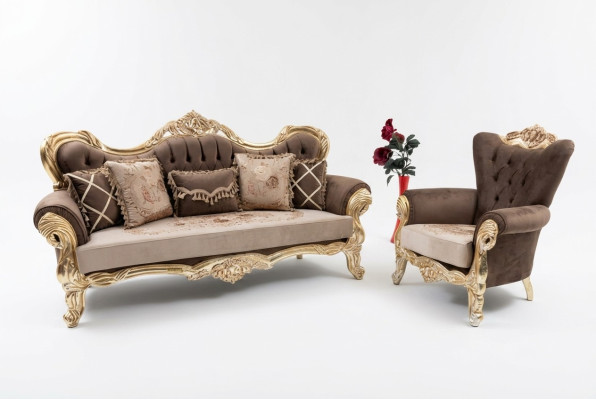 Klasyczny Zestaw sofowy Kanapa Salon Meble umeblowanie 3+1 Siedziba Sofa