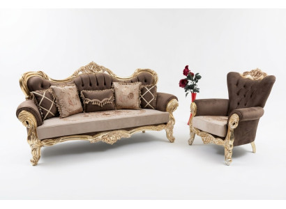 Klasyczny Zestaw sofowy Kanapa Salon Meble umeblowanie 3+1 Siedziba Sofa