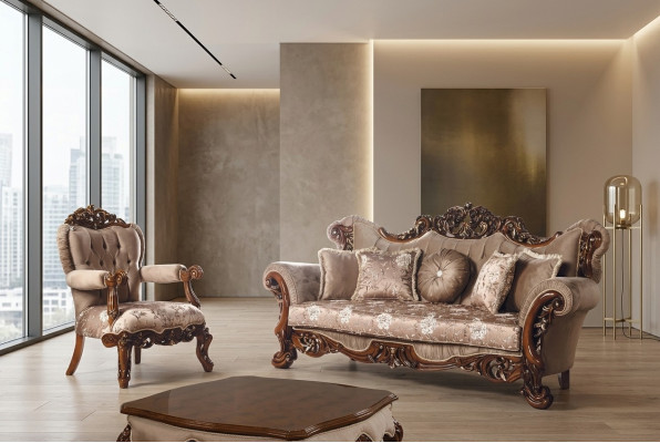 Zestaw sofowy 3+1 Fotel miejsce do siedzenia stolik kawowy Sofa Nowy zestaw sof w stylu Art Deco
