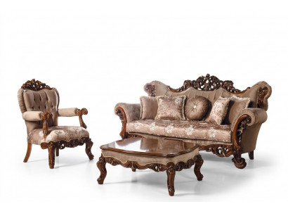 Zestaw sofowy 3+1 Fotel miejsce do siedzenia stolik kawowy Sofa Nowy zestaw sof w stylu Art Deco