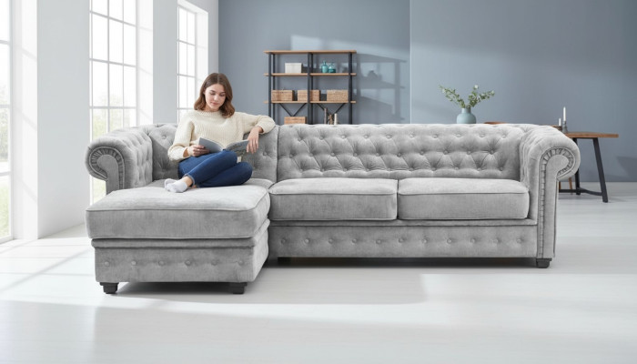 Chesterfield Narożnikowa kanapa narożnik sofa kanapa meble sofy kanapy Zestaw narożny