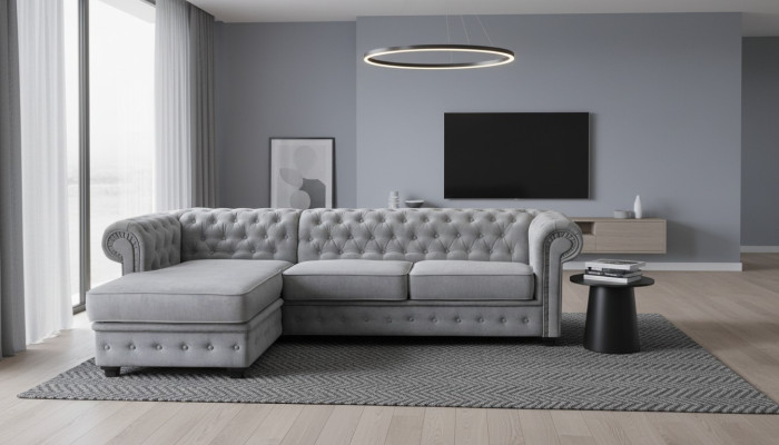 Chesterfield Narożnikowa kanapa narożnik sofa kanapa meble sofy kanapy Zestaw narożny