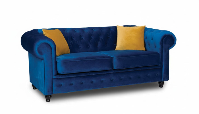 Niebieska Sofa do Salonu Podkładka Meble Sofy Dwuosobowe Sofy Materiał Włókienniczy