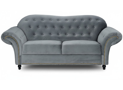 Dwuosobowa Sofa Chesterfield Szary Podkładka Meble Materiał Kanapy Sofy Włókiennicze