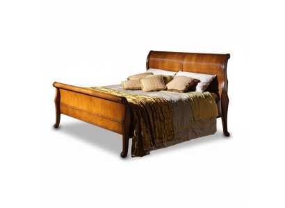 Łóżko Brązowe Sypialnia Meble Drewniane Włókienniczy Design Łóżka Hotelowe Styl Art Deco Nowe