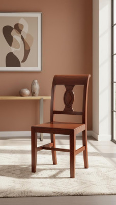 jadalnia Drewno Design Krzesło Luksusowy Fotel Brązowy Krzesło 1x Fotel Meble Nowość