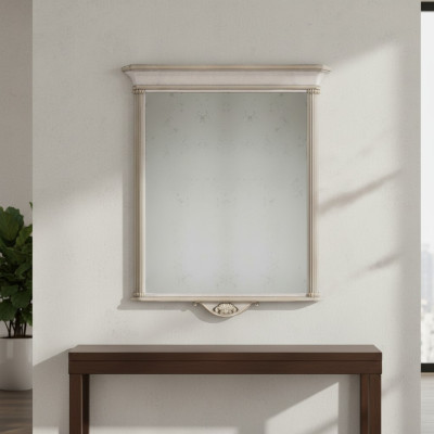 Klasyczne Lustro Rama Beige połysk ścienne Meble w stylu włoskim