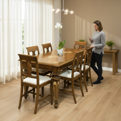Designerski Stół obiadowy Meble w jadalni Klasyczne stoły Design Drewno