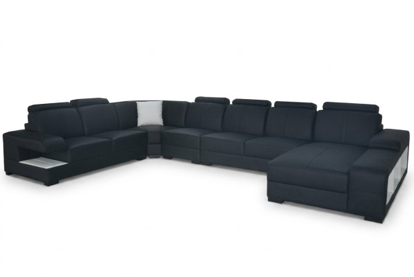 Narożnikowa kanapa Design Zestaw narożny Narożnik Sofa Sofa Podkładka Żywy krajobraz LED USB