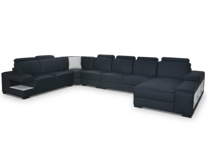 Narożnikowa kanapa Design Zestaw narożny Narożnik Sofa Sofa Podkładka Żywy krajobraz LED USB