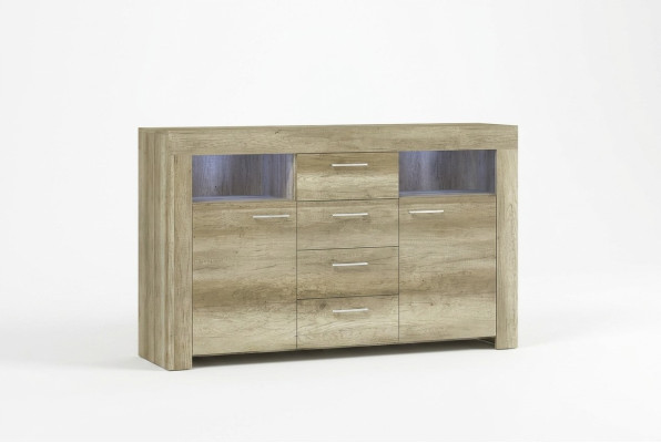 Kredens SK155 Komody Szafa 2 drzwi MDF Drewno Szafa 4 szuflady