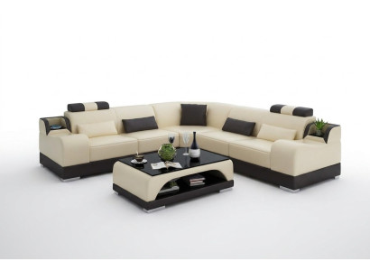 Narożnikowa kanapa L-shape Żywy krajobraz Designerska Sofa Kanapa Podkładka Siedziba Ustawić Skóra
