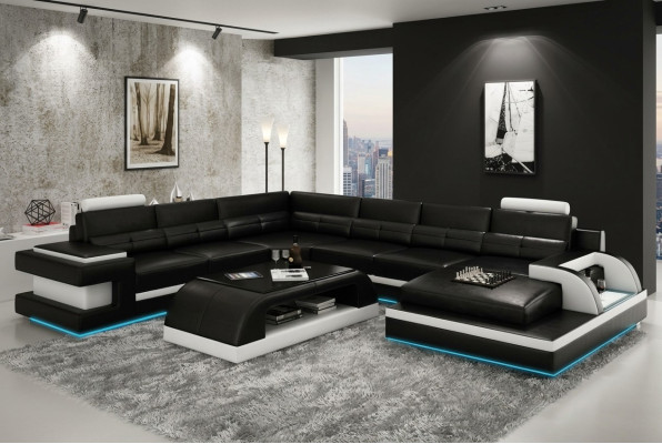 Nowoczesna Narożnik kanapa Podkładka Zestaw narożny Żywy krajobraz Sofa Narożnik Ustawić + USB
