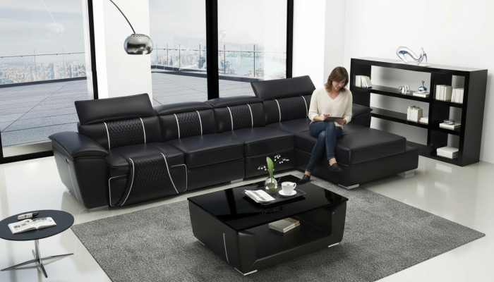 Narożnikowa kanapa Sofa w kształcie litery L Couch Design Couch Podkładka Skóra Modern Relaks Automatyczna Nowość