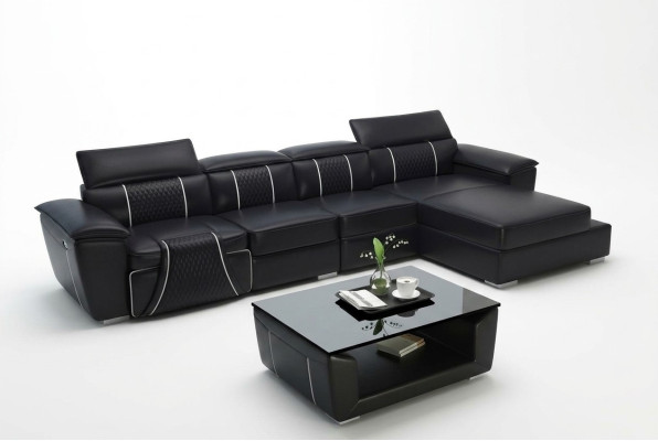 Narożnikowa kanapa Sofa w kształcie litery L Couch Design Couch Podkładka Skóra Modern Relaks Automatyczna Nowość