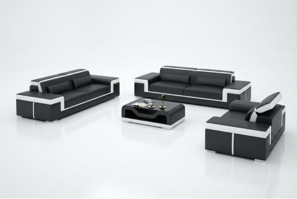 Zestaw sofowy 3+3 miejsce do siedzenia Skóra Sofa Kanapa Podkładka Ustawić Zestaw sofowy