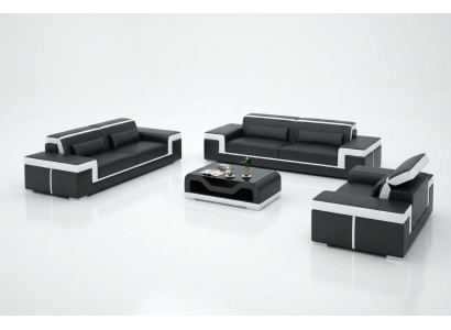 Zestaw sofowy 3+3 miejsce do siedzenia Skóra Sofa Kanapa Podkładka Ustawić Zestaw sofowy